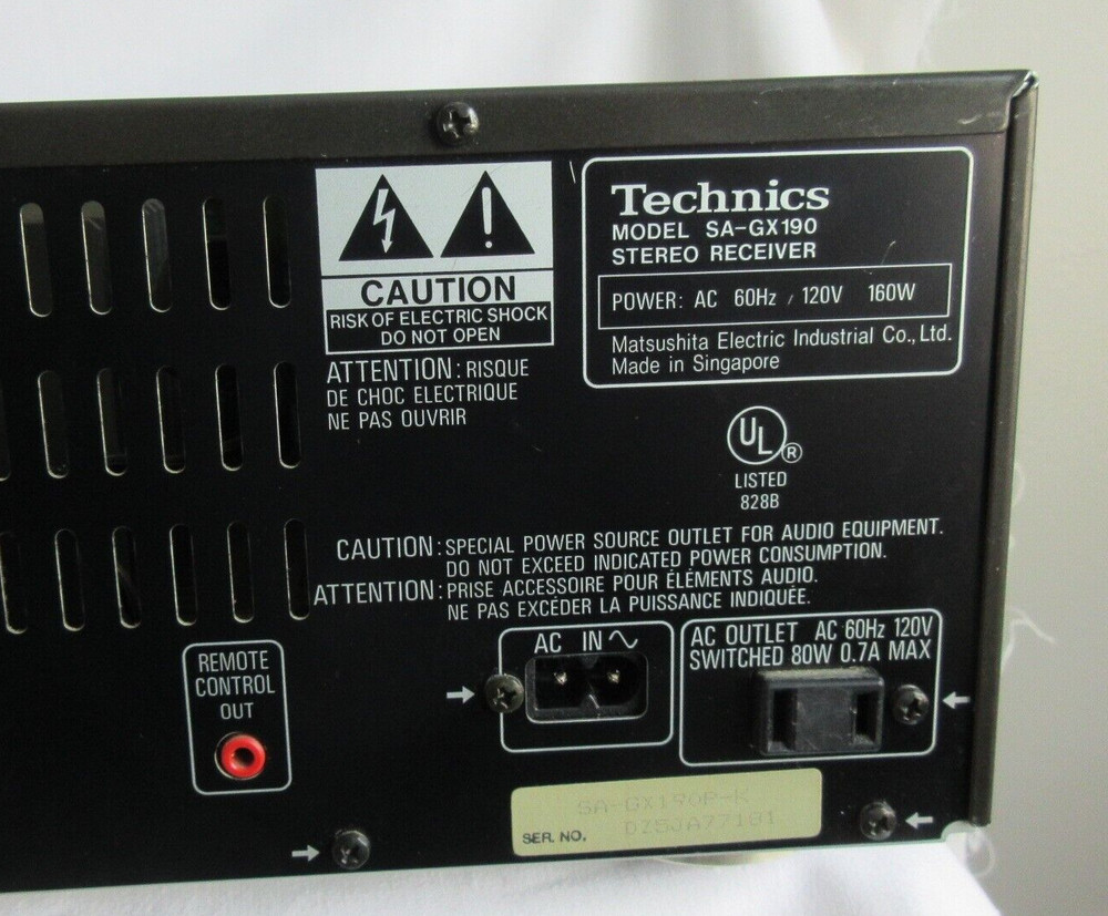VTG TECHNICS SA-GX190 AV CONTROL STEREO RECEIVER TESTED WORKING HOME AUDIO 200W