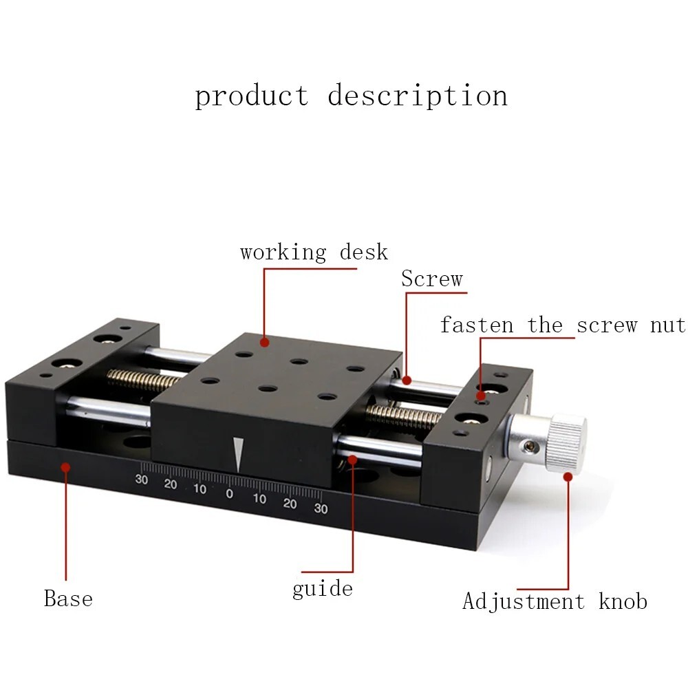X-Axis CNC Micro workbench Manual slide table 120mm stroke 60A-DB120