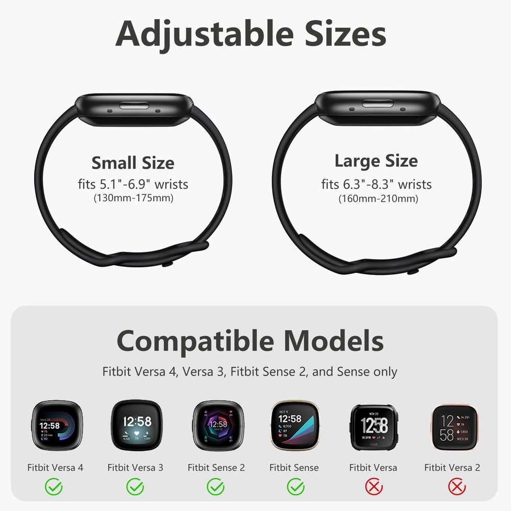 Fitbit Bands - Soft Sport Strap for Fitbit Sense/Sense 2/Versa 4/Versa 3 , La...