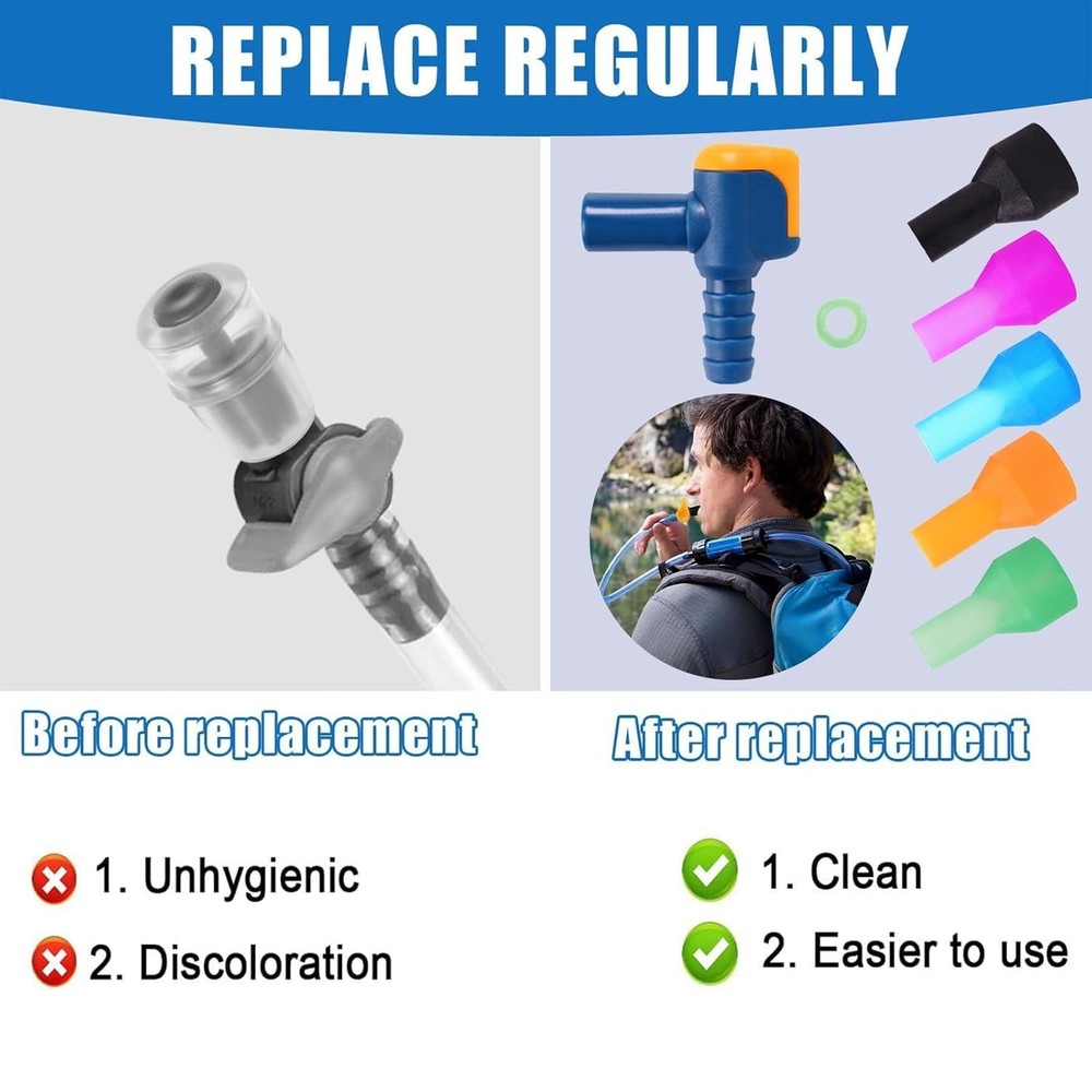 5pcs Bite Valve Replacement for Camelbak, Hydration Pack Mouthpiece with 1 Angle