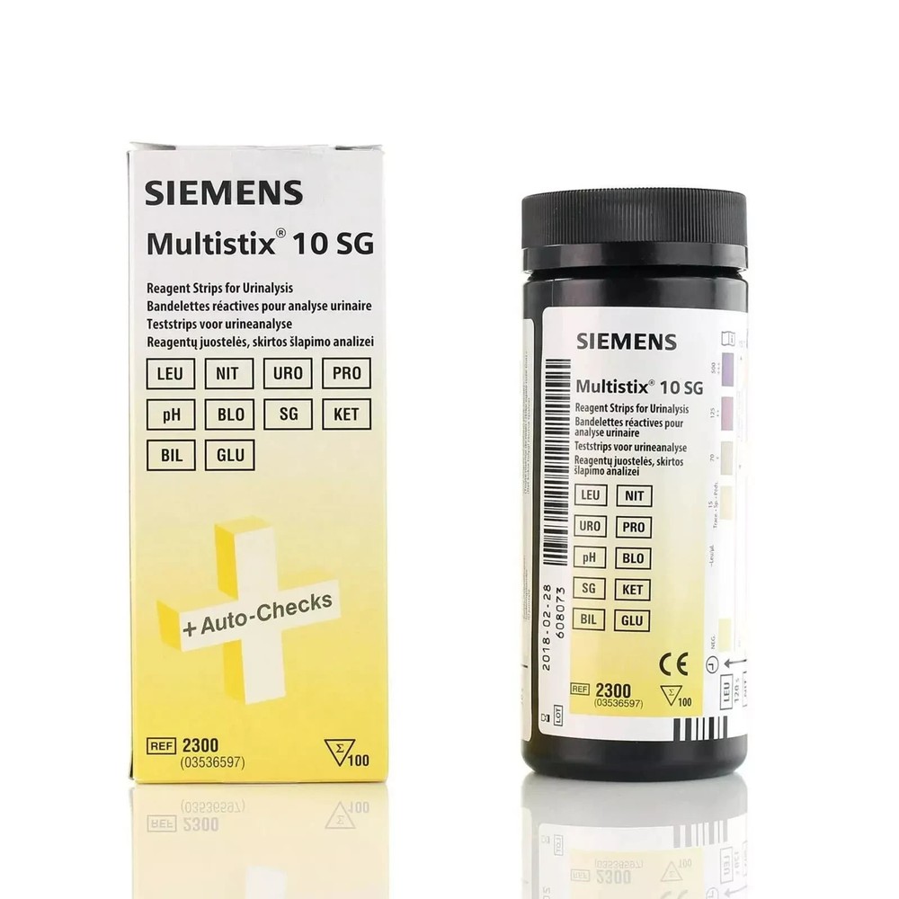 Siemens (Bayer) Multistix 10 SG Test Strips for Urinalysis 100/BX