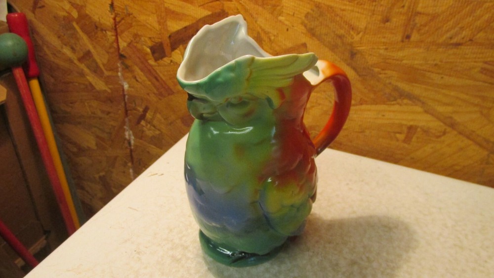 Antique Porcelain Parrot Pitcher