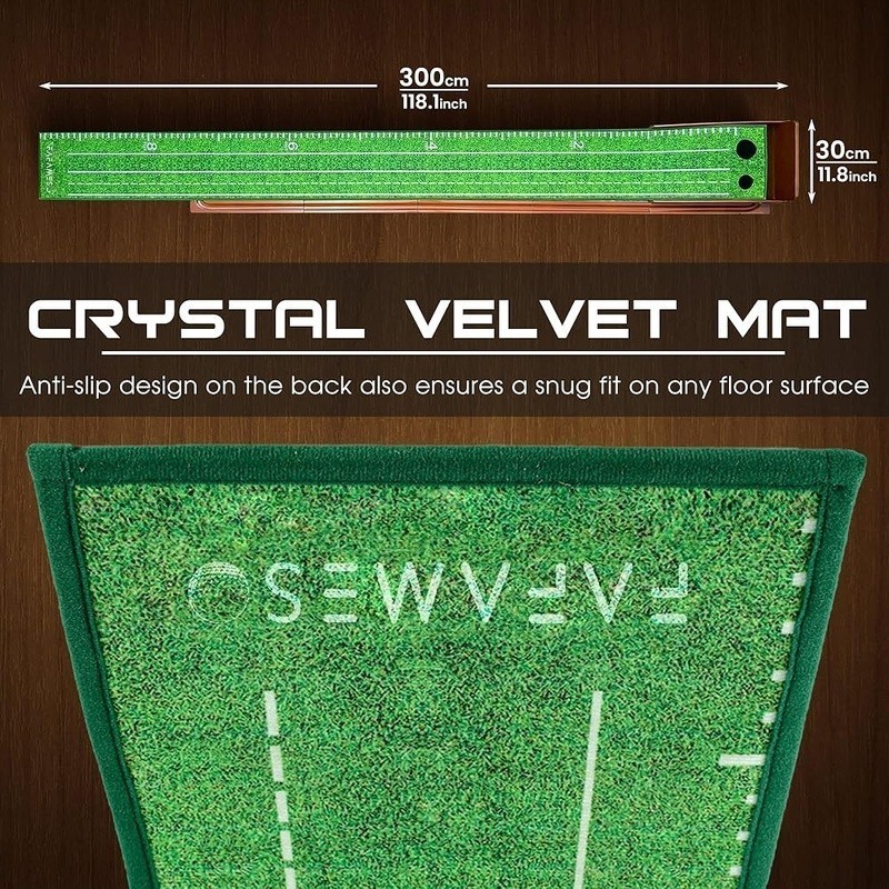 Premium Indoor Putting Mat W/ Automatic Ball Return & Varied Hole Sizes New