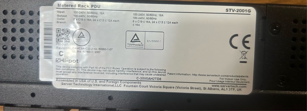Server Technology STV-2001G Metered Rack PDU