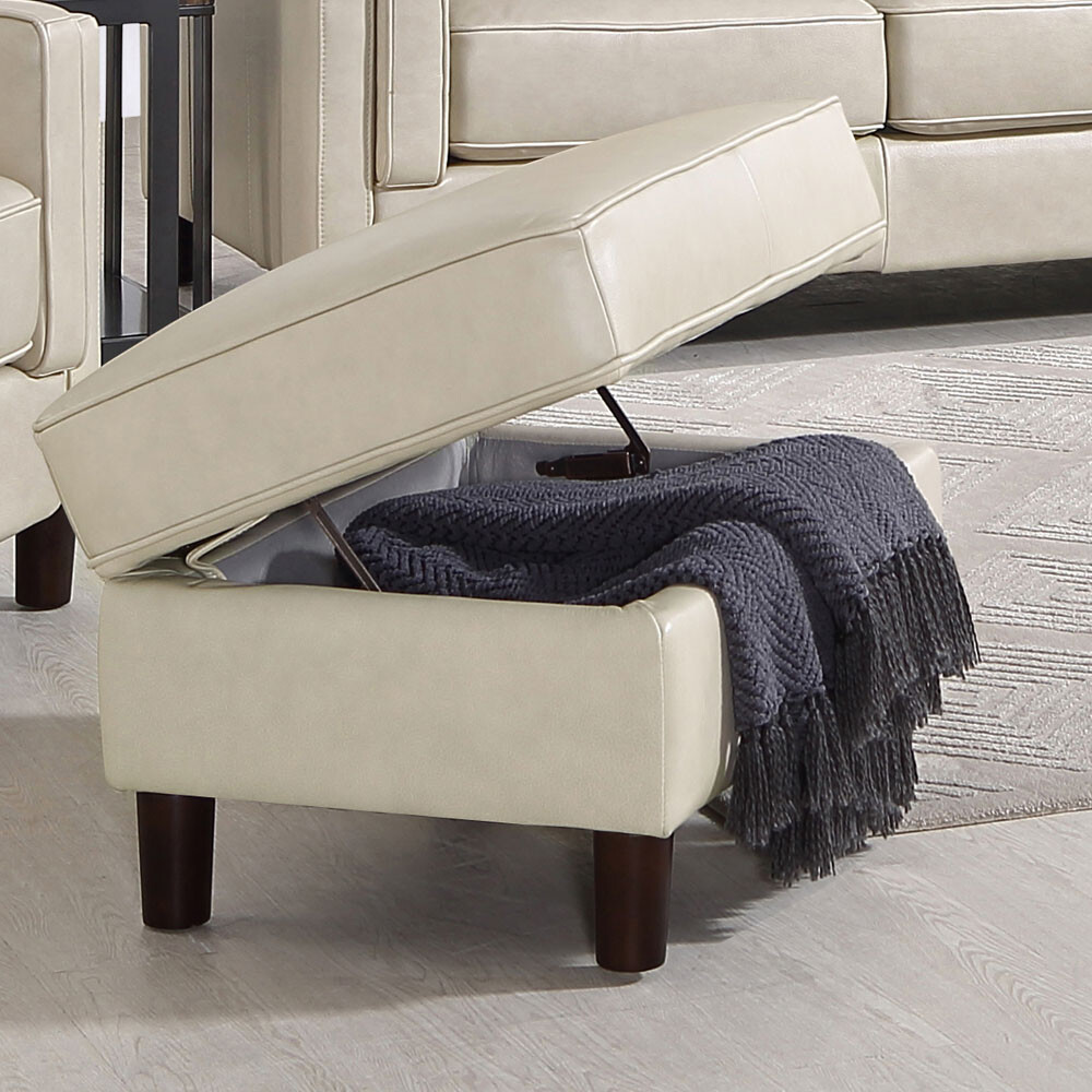 Hydeline Bella Top Grain Leather Storage Ottoman