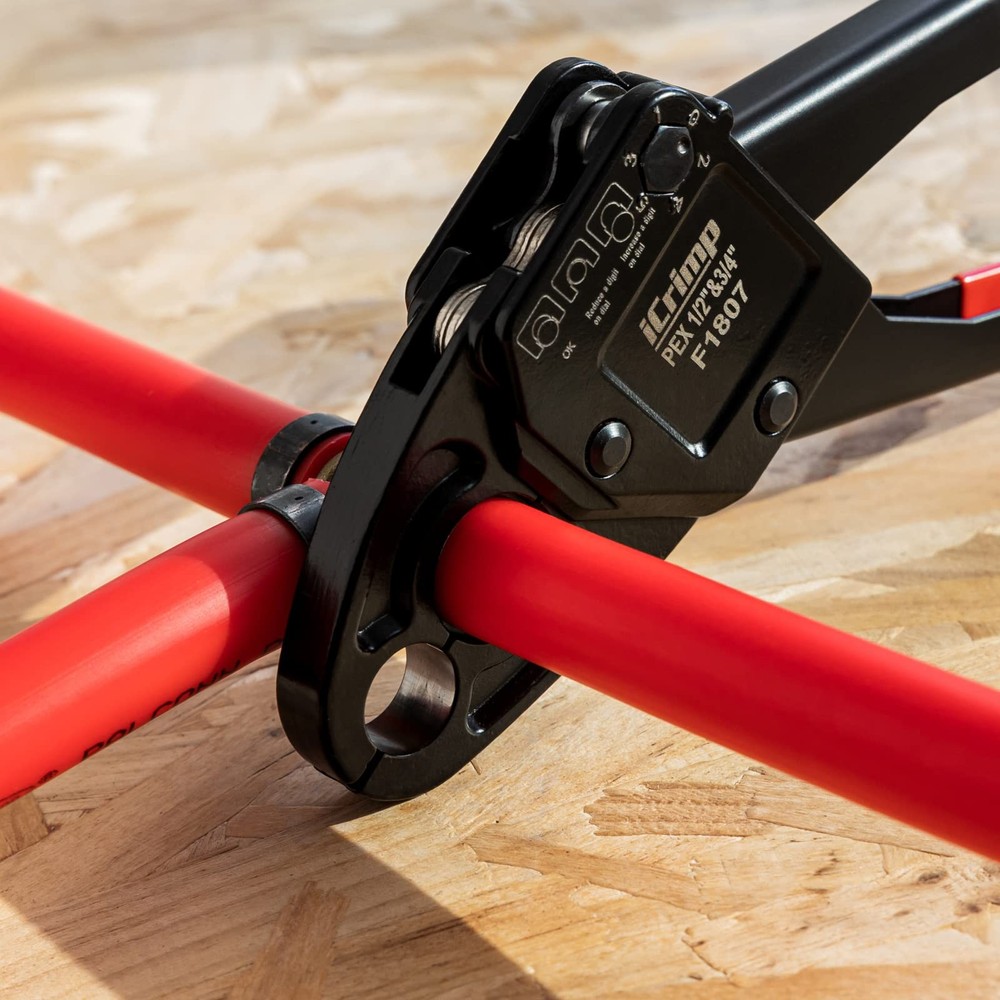 IWISS Combo Angle Head Pex Pipe Plumbing Crimping Tool for Copper Orange