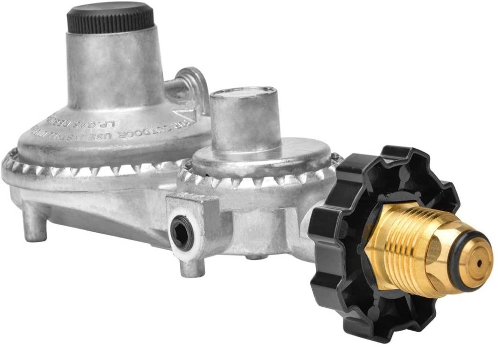 only fire Horizontal Two Stage Propane Regulator with POL, Silver