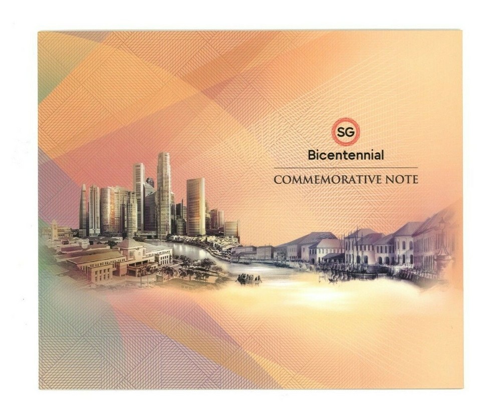 Singapore Bicentennial Commemorative 20 Dollars 2019 Polymer Gem UNC with Folder