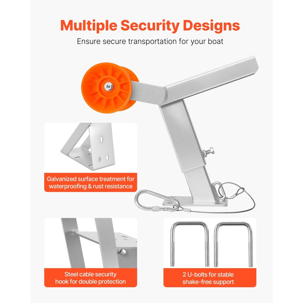 Boat Trailer Winch Stand with Roller Adjustable Height Boat Winch Mount