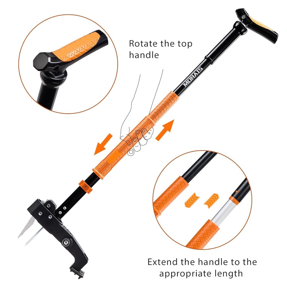 Stand Up Weed Puller Tool Heavy Duty Garden Tool 39-46 Inch Adjustable Handle 4