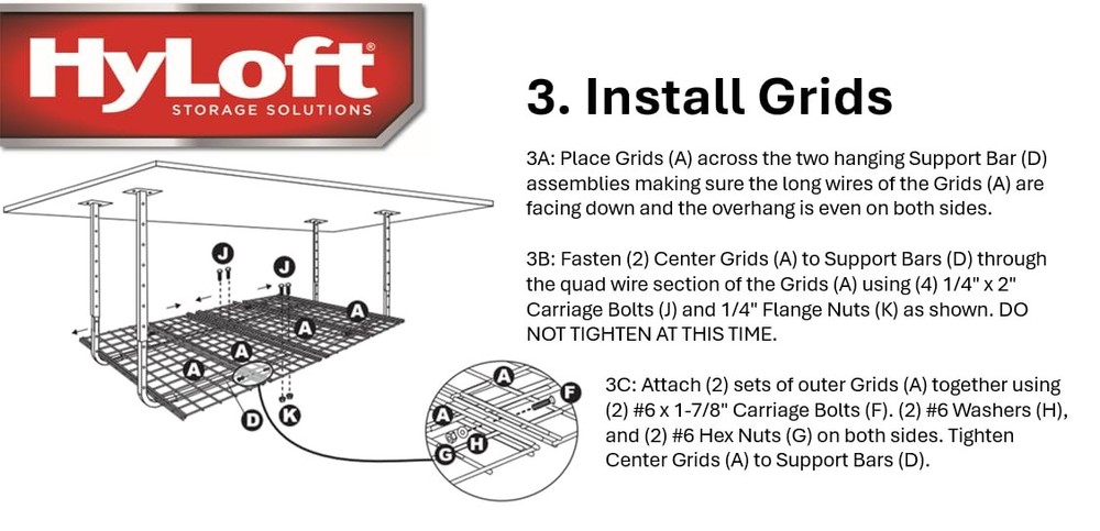 Ceiling Mounted Adjustable Shelf in White