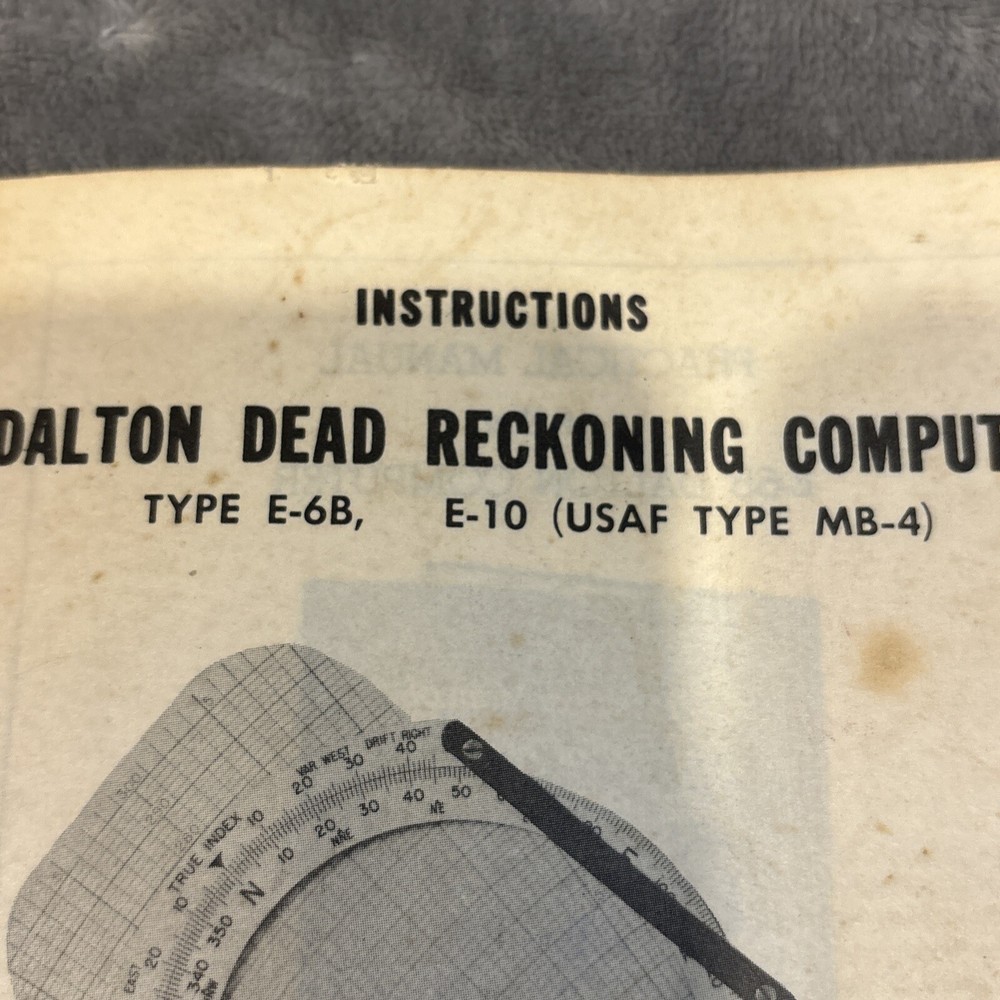 Weeks System Of Navigation Dalton Dead Reckoning Computer Type E-6B E-10