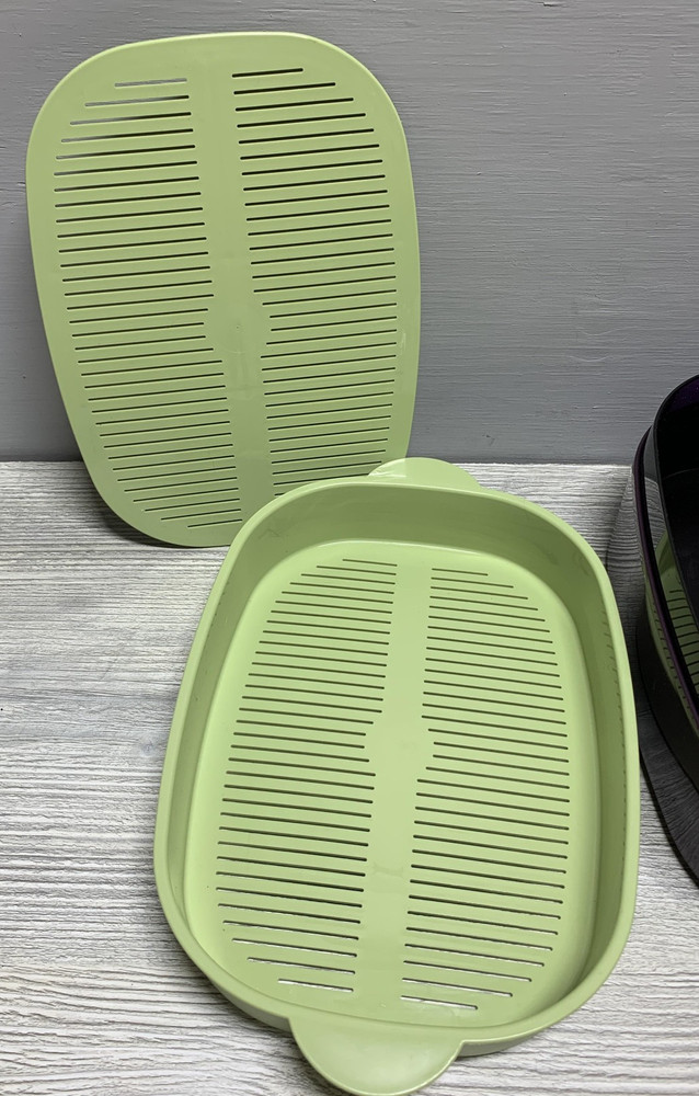 Tupperware Oval MicroCooker Microwave Steamer Set w/ Lid, Inserts, Manual