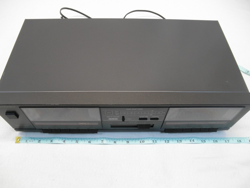 Technics RS-B17W Double Cassette Tape Deck 1-Touch Record Tested, Working