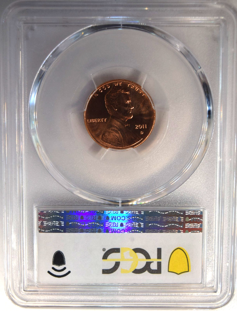 2011-D Lincoln Cent PCGS MS67RD Goldshield Trueview
