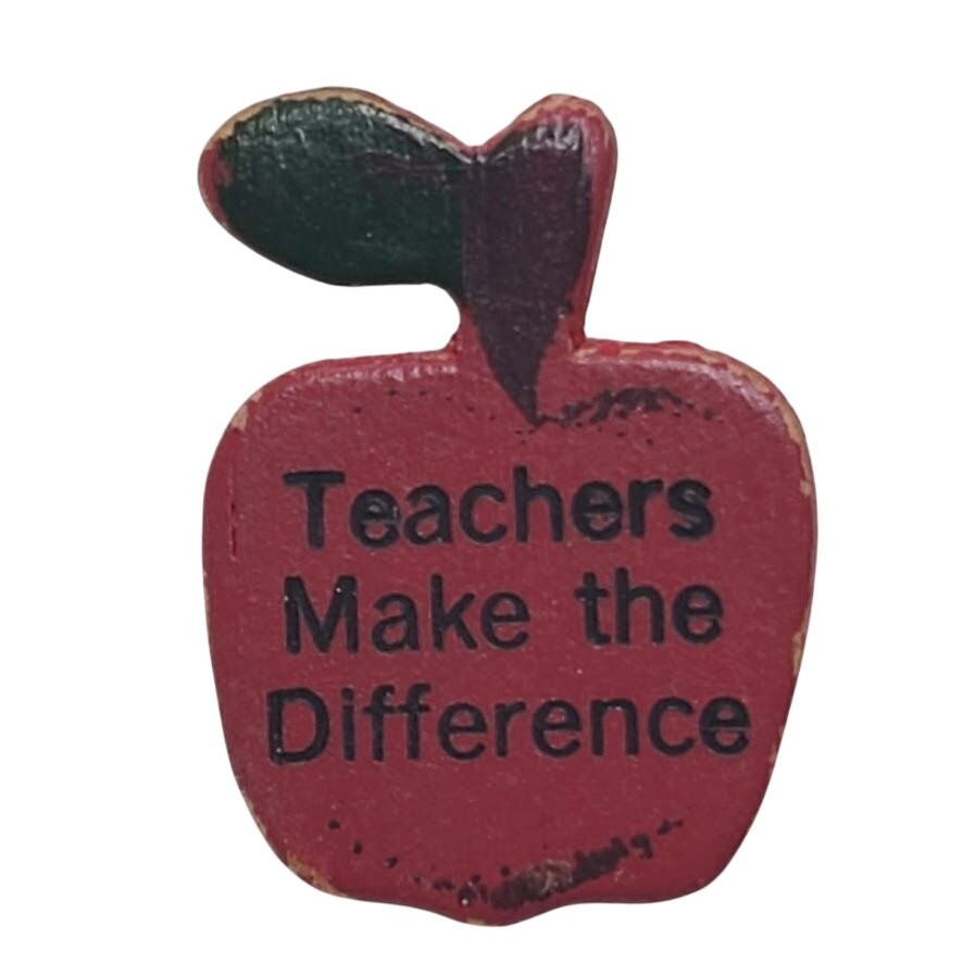 Teachers Make the Difference Lapel Pin Apple Shape