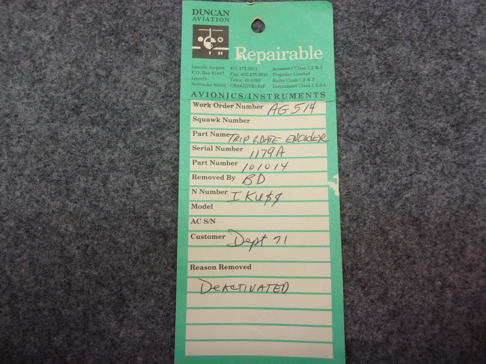 Sunstrand Trip & Date Encoder P/N 101014