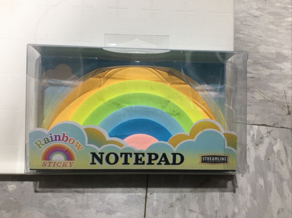 Streamline Sticky Rainbow Shaped Adhesive Notepad Removable Sheet Pack