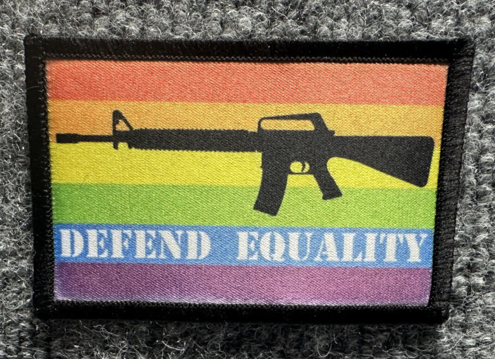 "Defend Equality" Rainbow Pride Flag Morale Patch Hook & Loop