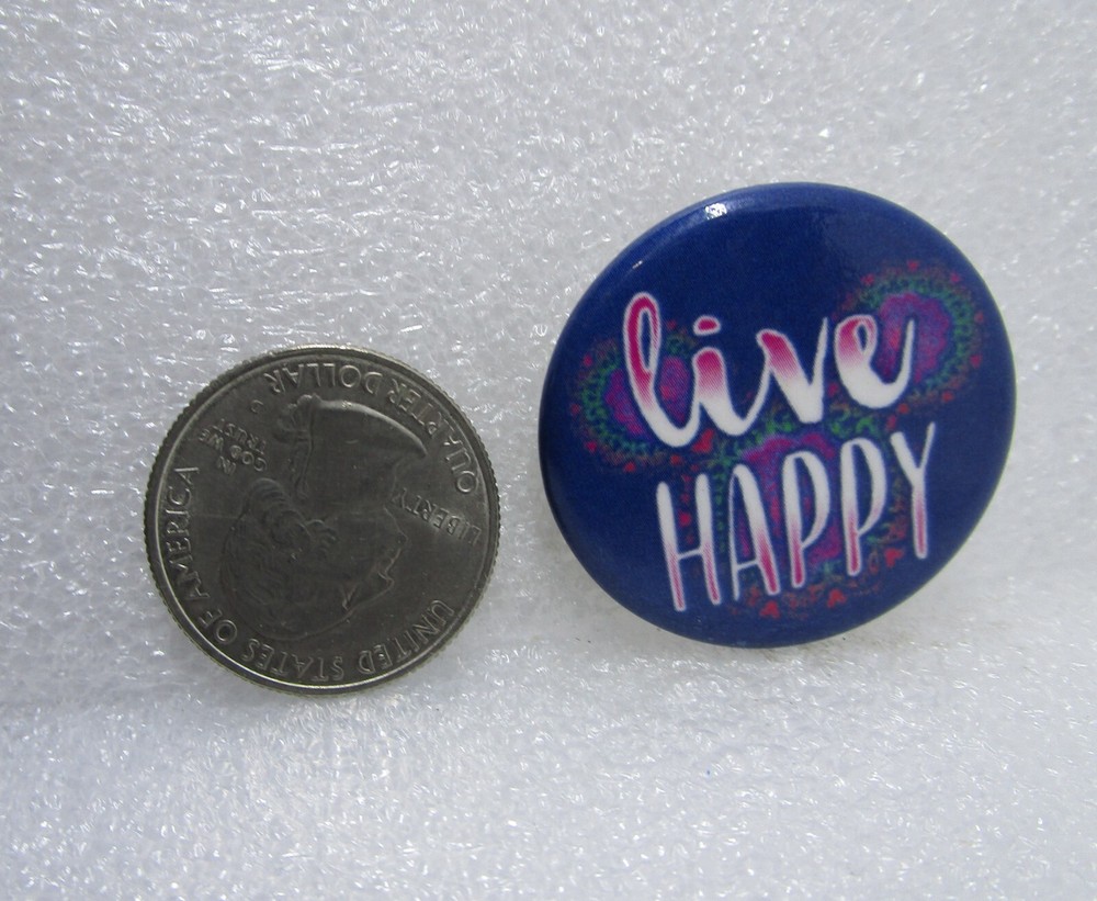 Live Happy Button Pin
