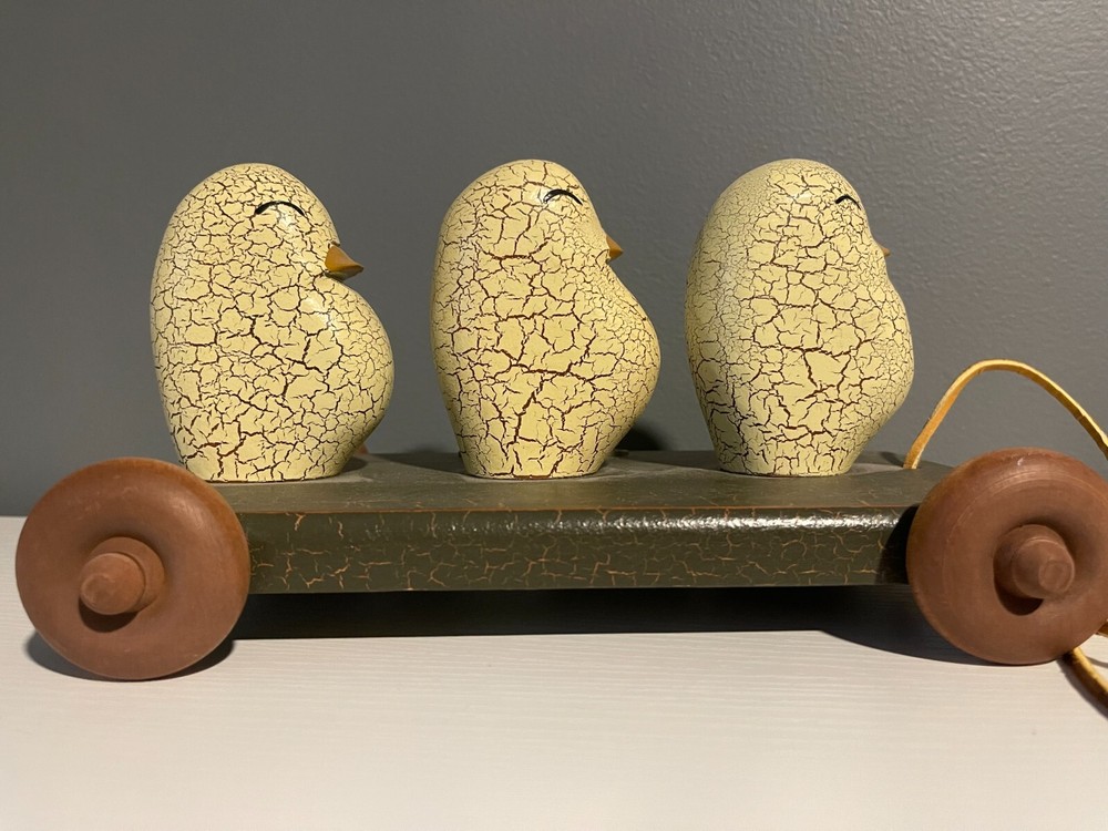 Vintage Henn Workshops Three Little Chicks Pull Toy SIGNED