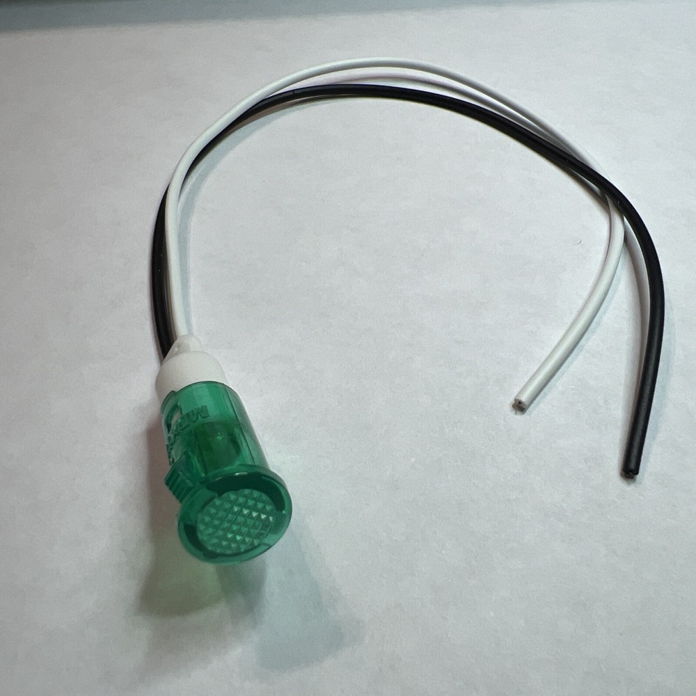 12 volt DC Waterproof Low-Profile Green LED Indicator Light 3/8” Panel Hole
