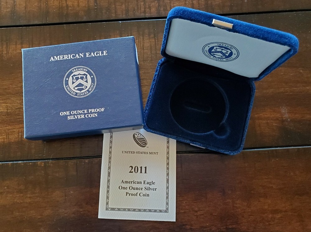 2011 Proof $1 American Silver Eagle Box & COA | No Coin | See Description