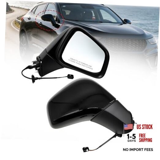 Side Mirror Assembly 3 Pins Compatible with 2017-2022 Trax Passenger Side Right