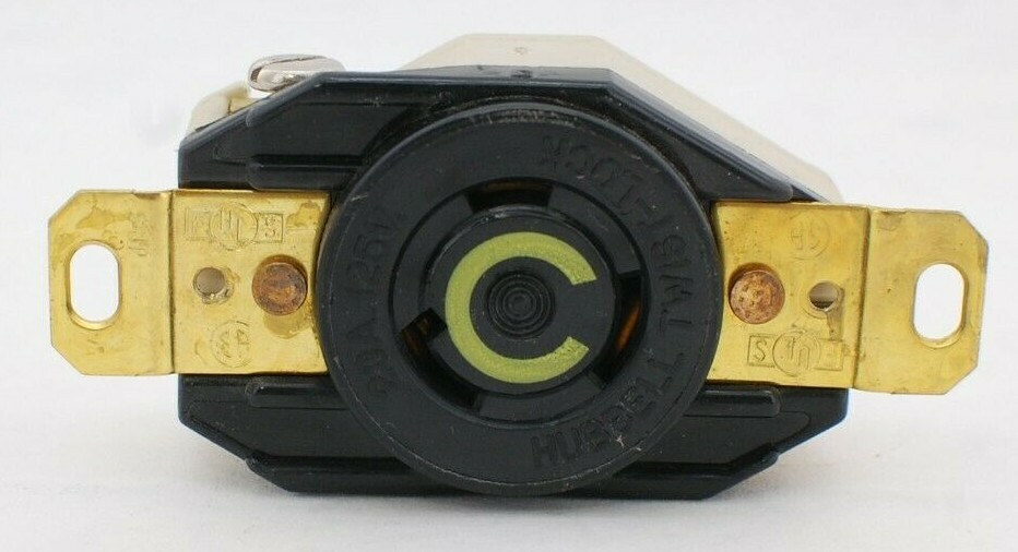 Hubbell L5-20 Black Locking Receptacle