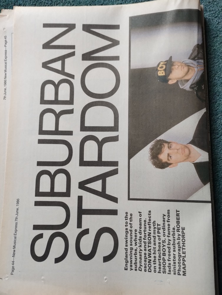 Kvc75 Ephemera 1986 Pop Article Pet Shop Boys