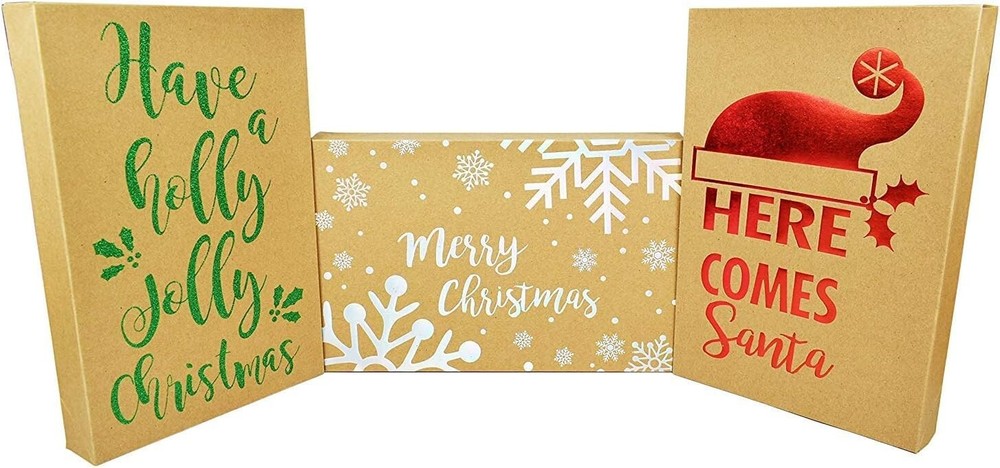 Christmas Gift Boxes &Tissue Paper Kit ~ 30 Piece Bundle w/ Foil Designs!