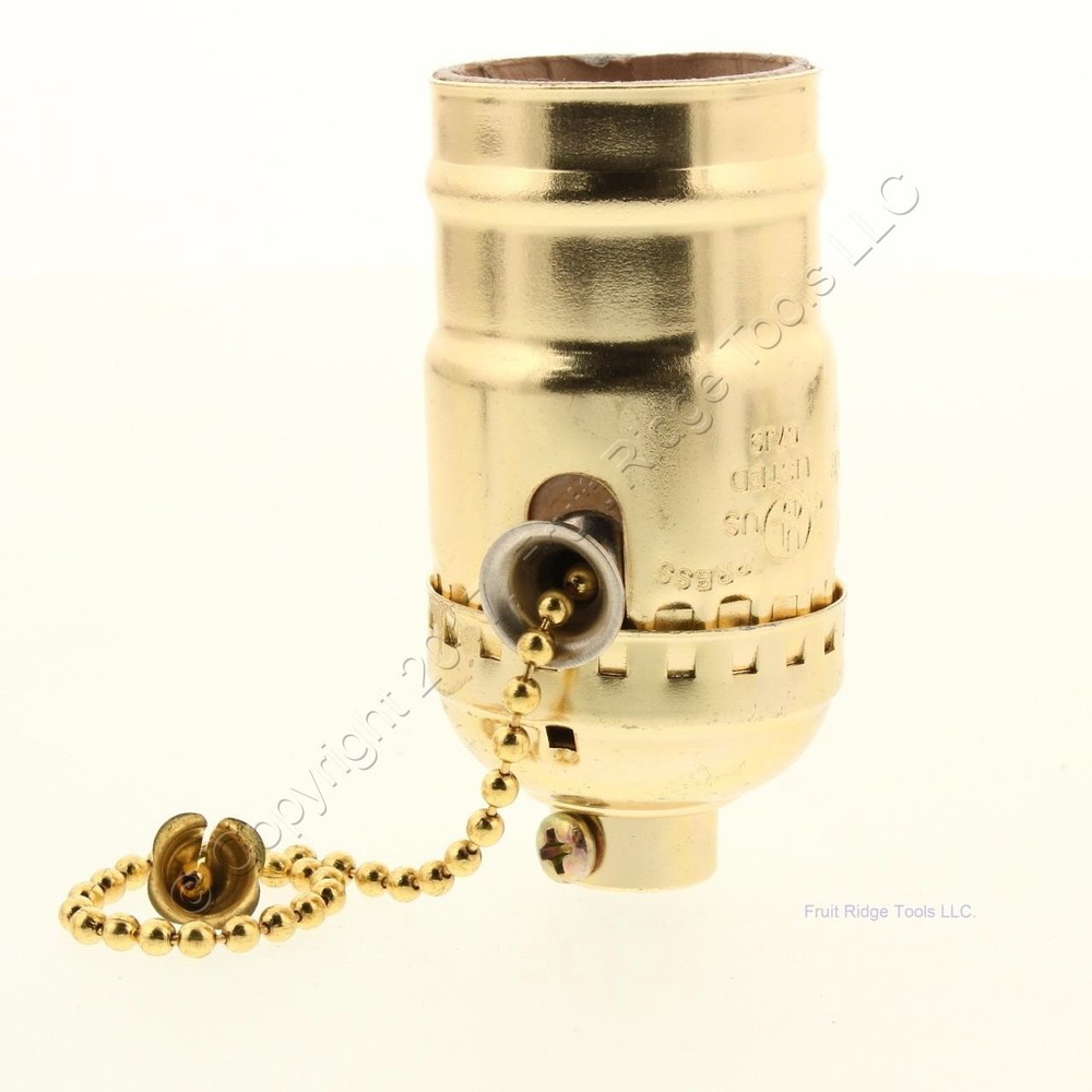 Ace Cooper 980ABD 31186 Pull Chain Light Socket 600W Brass Lampholder 1/8" IPS