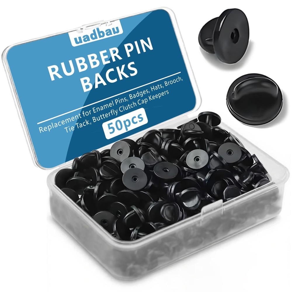 50PCS Rubber Pin Backs – PVC Lapel Pin Backings, Replacement for Enamel Pins,...