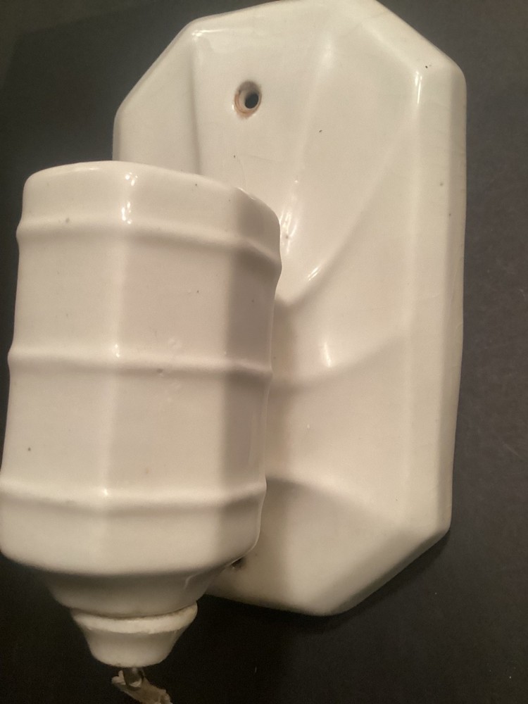 Antique Porcelain Bath Sconce c. 1930s.