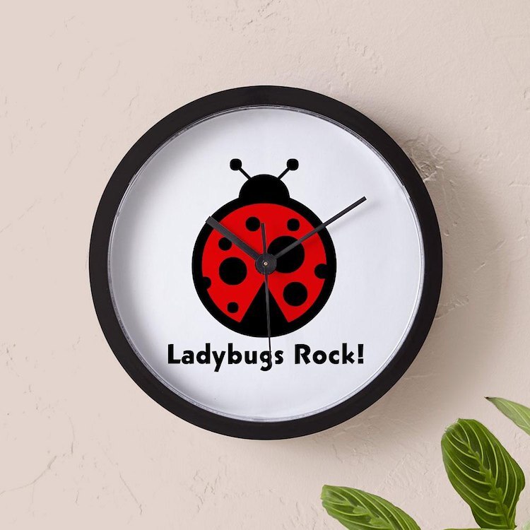 CafePress Ladybugs Rocks! 10" Wall Clock (322437432)