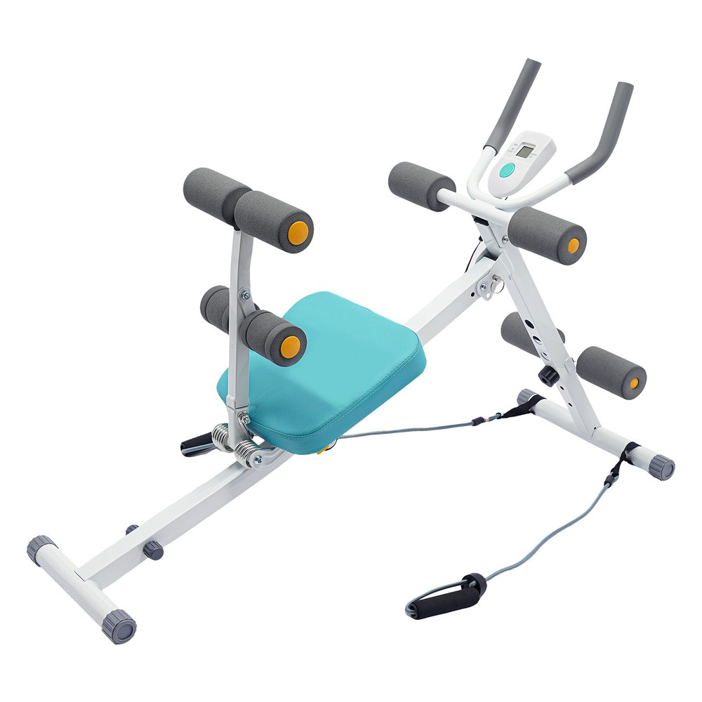 Ab Exercise Bench Abdominal Workout Machine Foldable Sit Up Bench W/ LCD Display