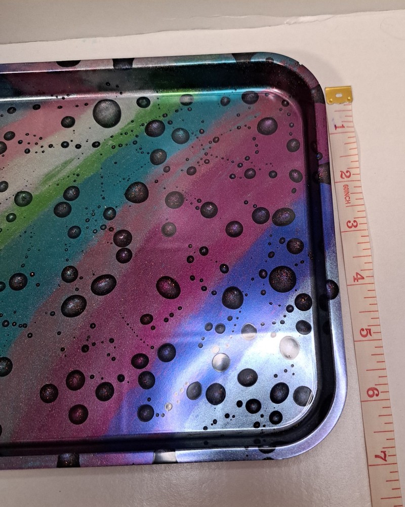 Small Tray – Resin Rainbow & Raindrops