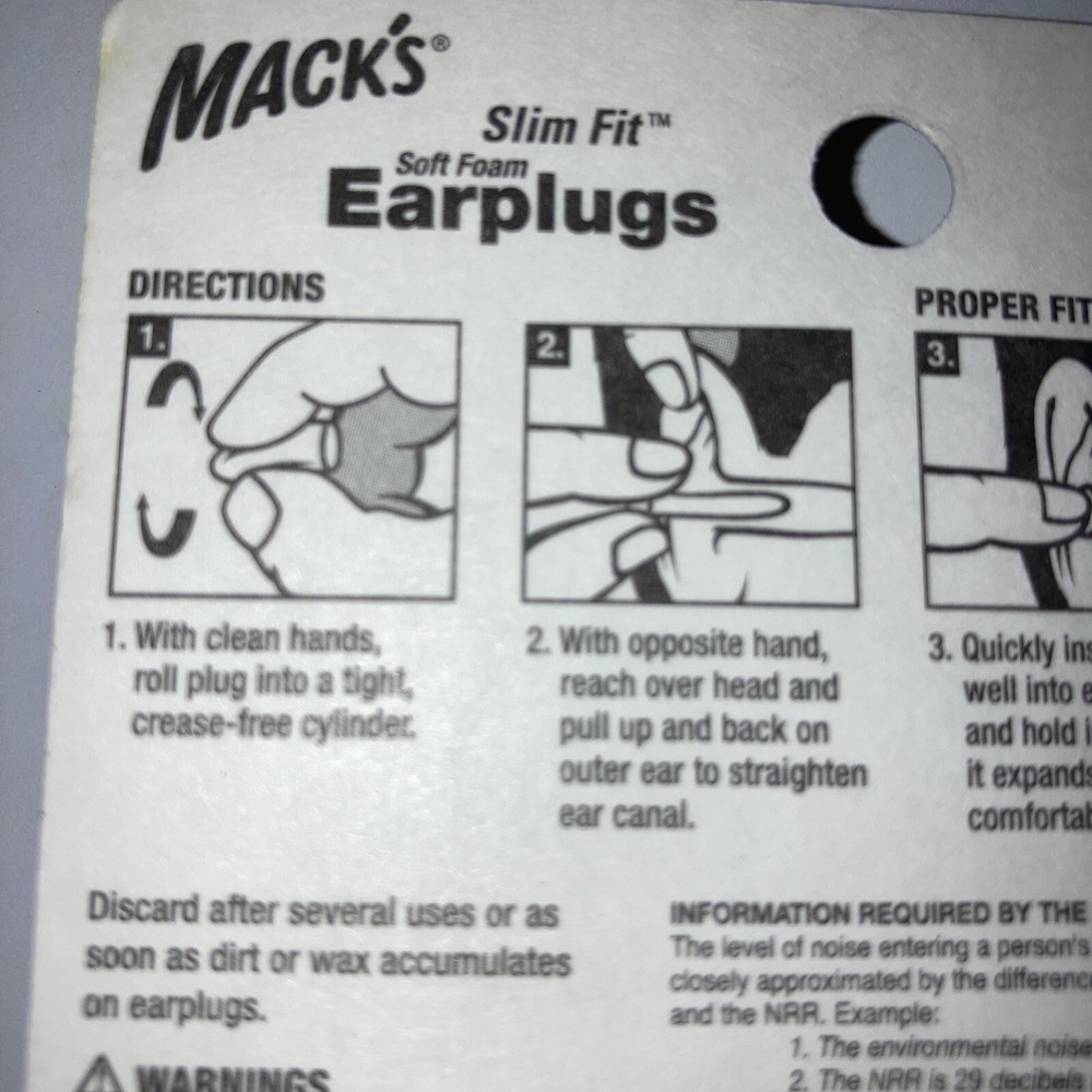 mack’s slim fit soft foam earplugs with caseitem #917