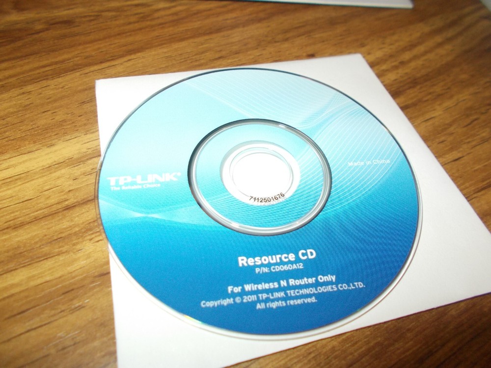 TP - LINK RESOURCE CD - #CD060A12 FOR WIRELESS N ROUTER ONLY + QUICK INST. GUIDE