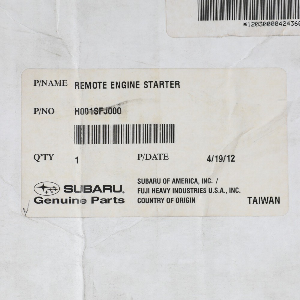 Genuine Subaru Remote Engine Starter H001SFJ401