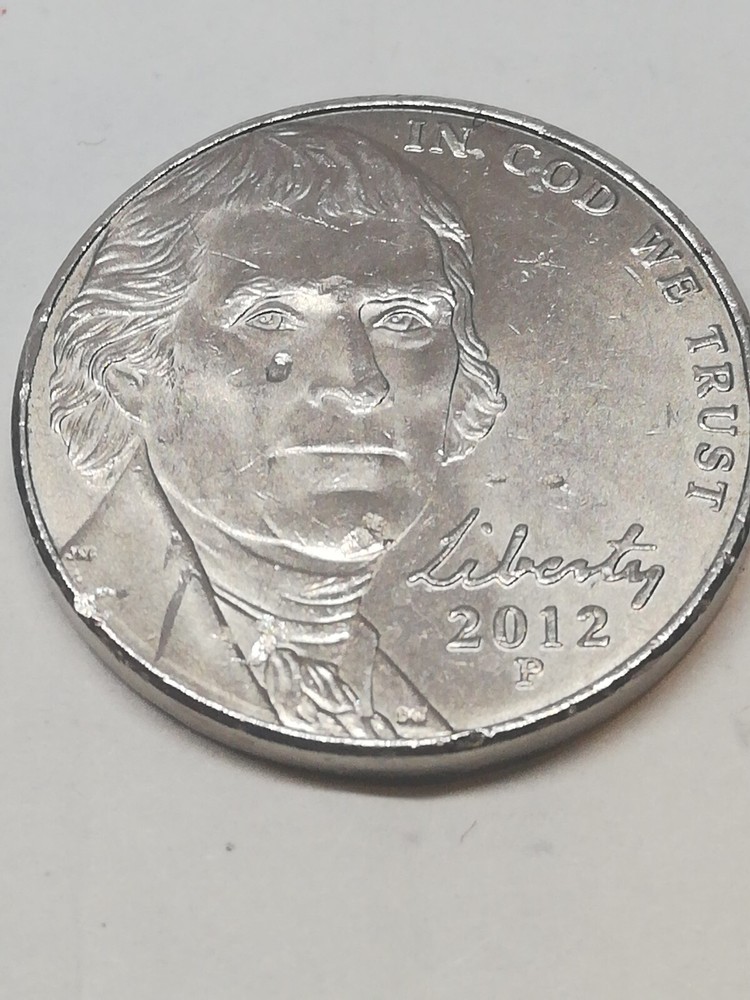 2012 P Jefferson Nickel Five Cent USD Error Coin Multiple Die Chips & Cracks