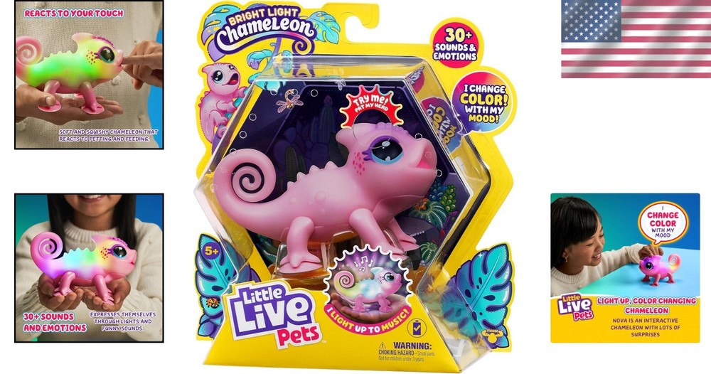 Light-Up Nova Li'l Chameleon: Battery-Powered Interactive Toy for Ages 5+