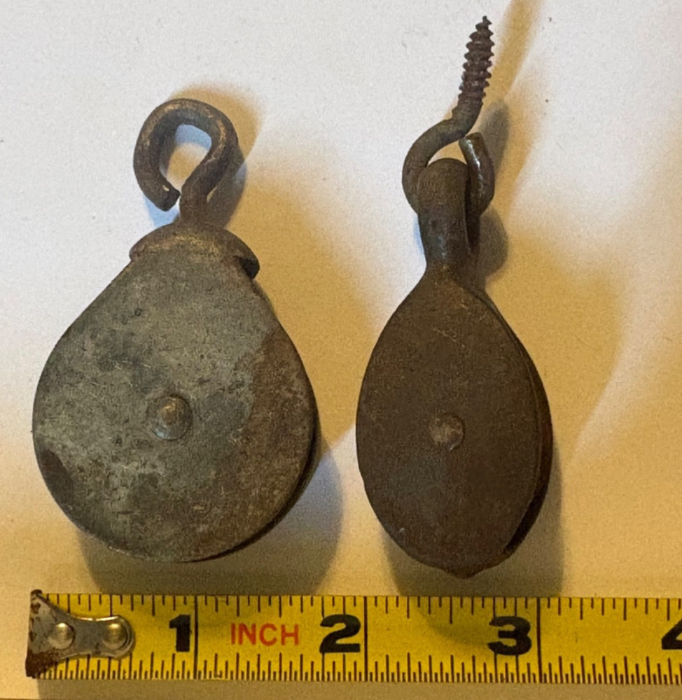 Two Vintage Small Pulleys Both Work