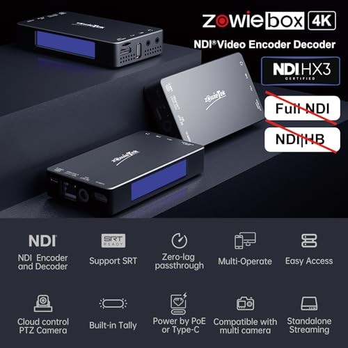 4K HDMI Video Encoder/Decoder, ZowieBox, Native NDI HX3 (Certified) HDMI NDI