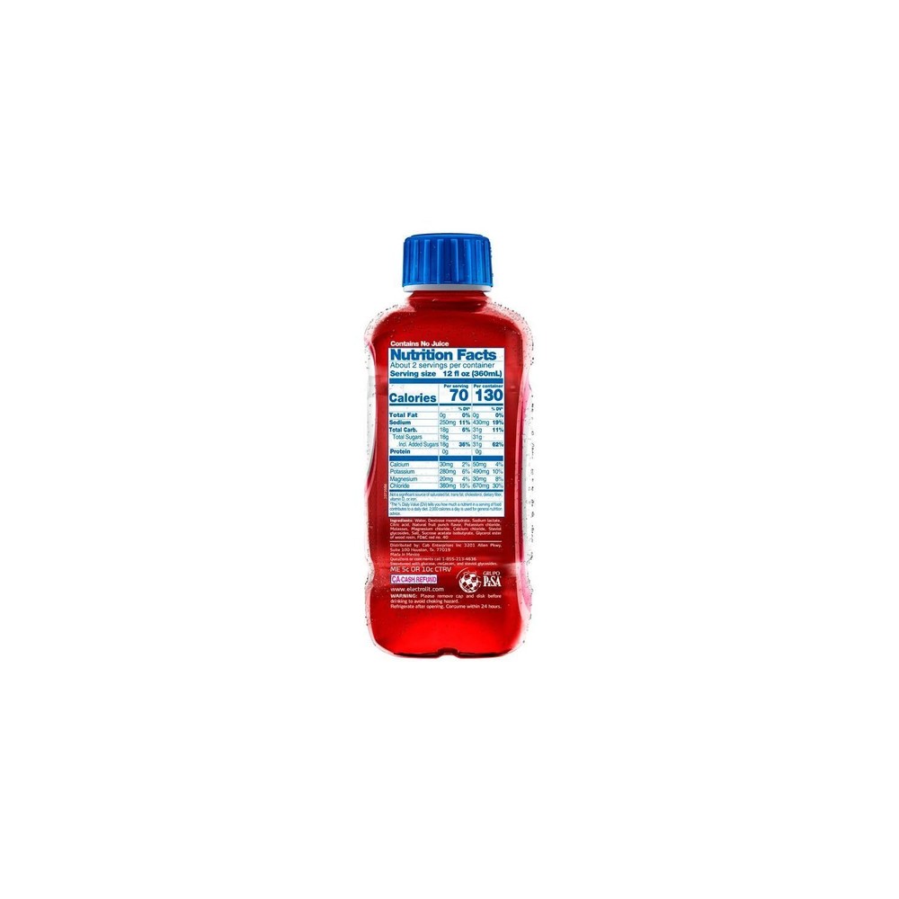 Electrolit Fruit Punch Electrolyte Drink 12 Pack Instant Hydration 21 Oz
