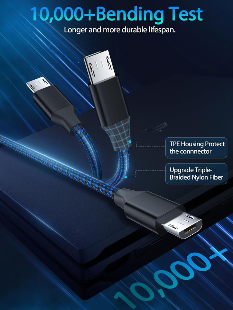 PS4 Controller Charger Cable for Xbox One Controller,Micro USB Cable PS4 Chargin