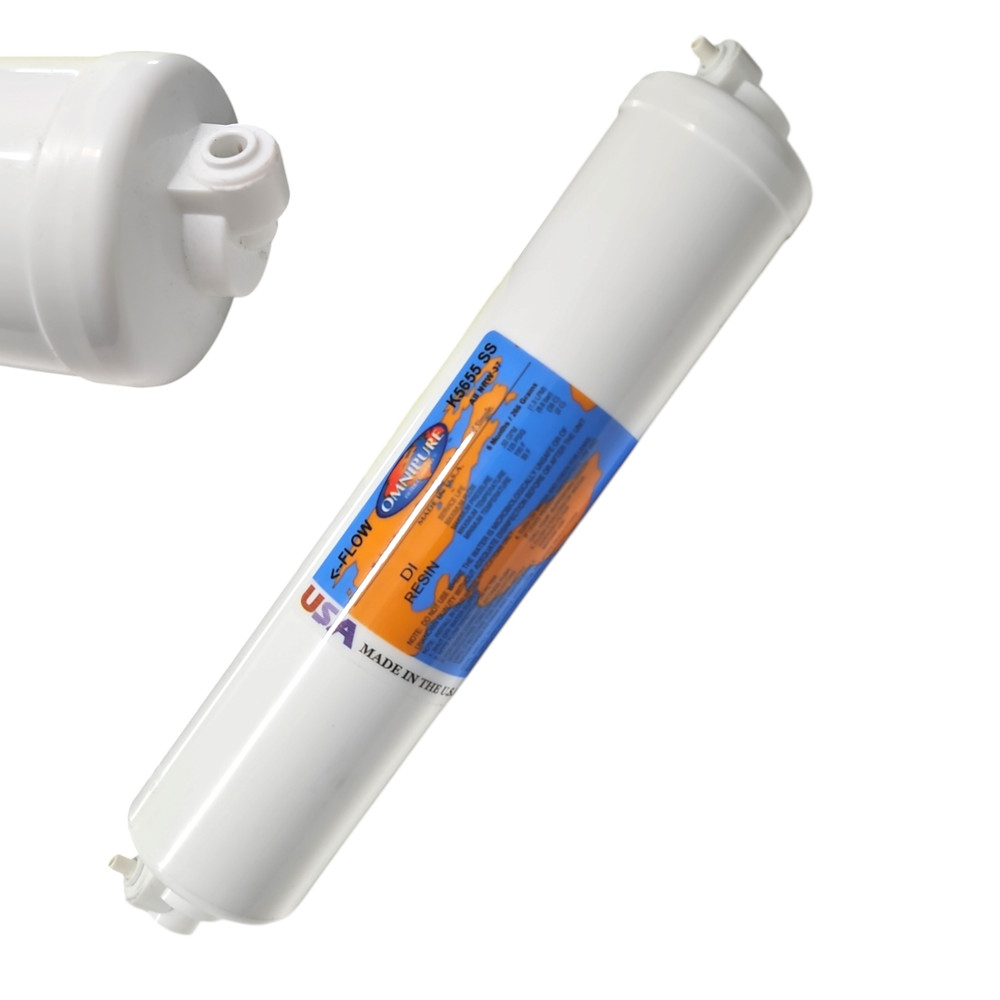 Omnipure K5655-SS DI RESIN 2.5"x12" Deionizing Mixed Bed Filter 1/4"QC
