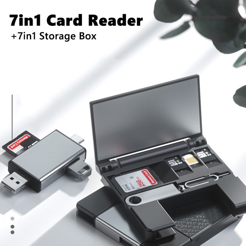 MMC Card Case USB-C SD/TF Card Reader HUB for iPhone Android Trail Camera Drone
