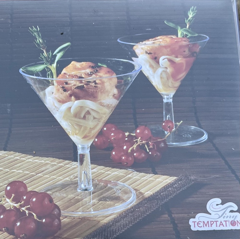 Case Of 10 Tiny Temptations 12 Pack 2 Oz ‘Tini Clear Plastic Mini Martini Cups
