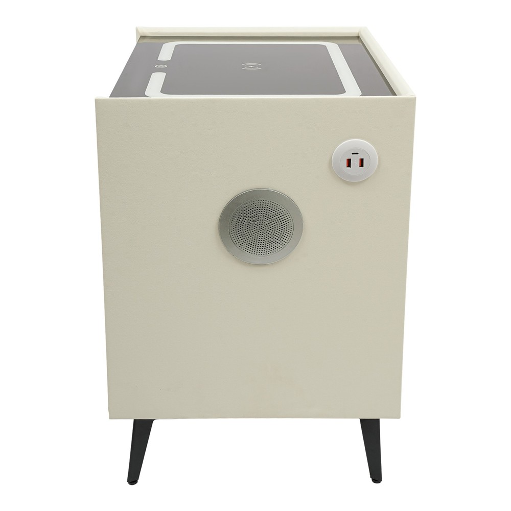 Smart Bedside Table Nightstand 3 Drawers- End Table with USB&Wireless Charging